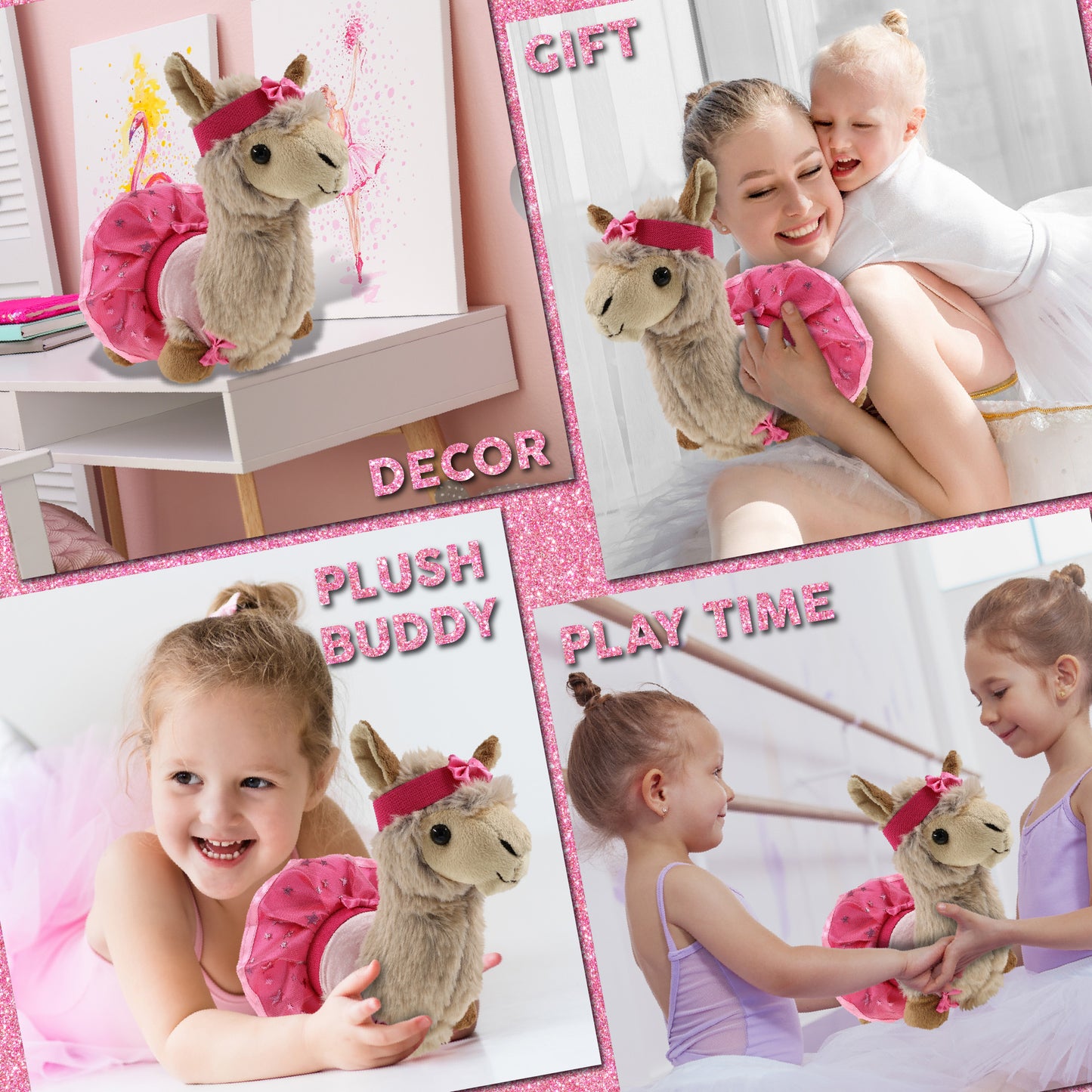 SUPER-SOFT PLUSH - LLAMA - BEIGE WITH BALLERINA DRESS UP