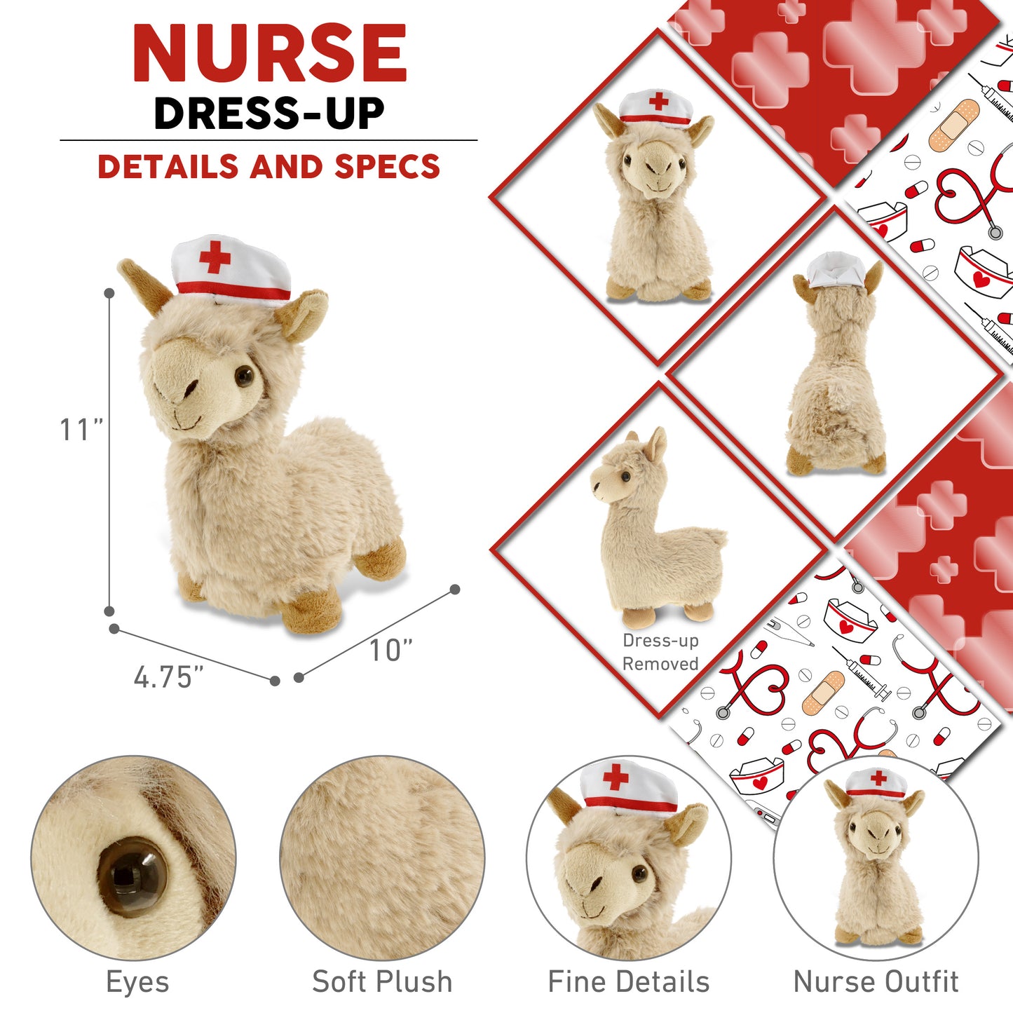 SUPER-SOFT PLUSH - LLAMA - BEIGE NURSE