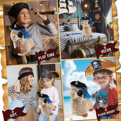 SUPER-SOFT PLUSH - LLAMA - BEIGE PIRATE DRESS UP