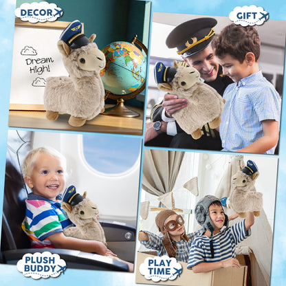 SUPER-SOFT PLUSH - LLAMA - BEIGE PILOT DRESS UP