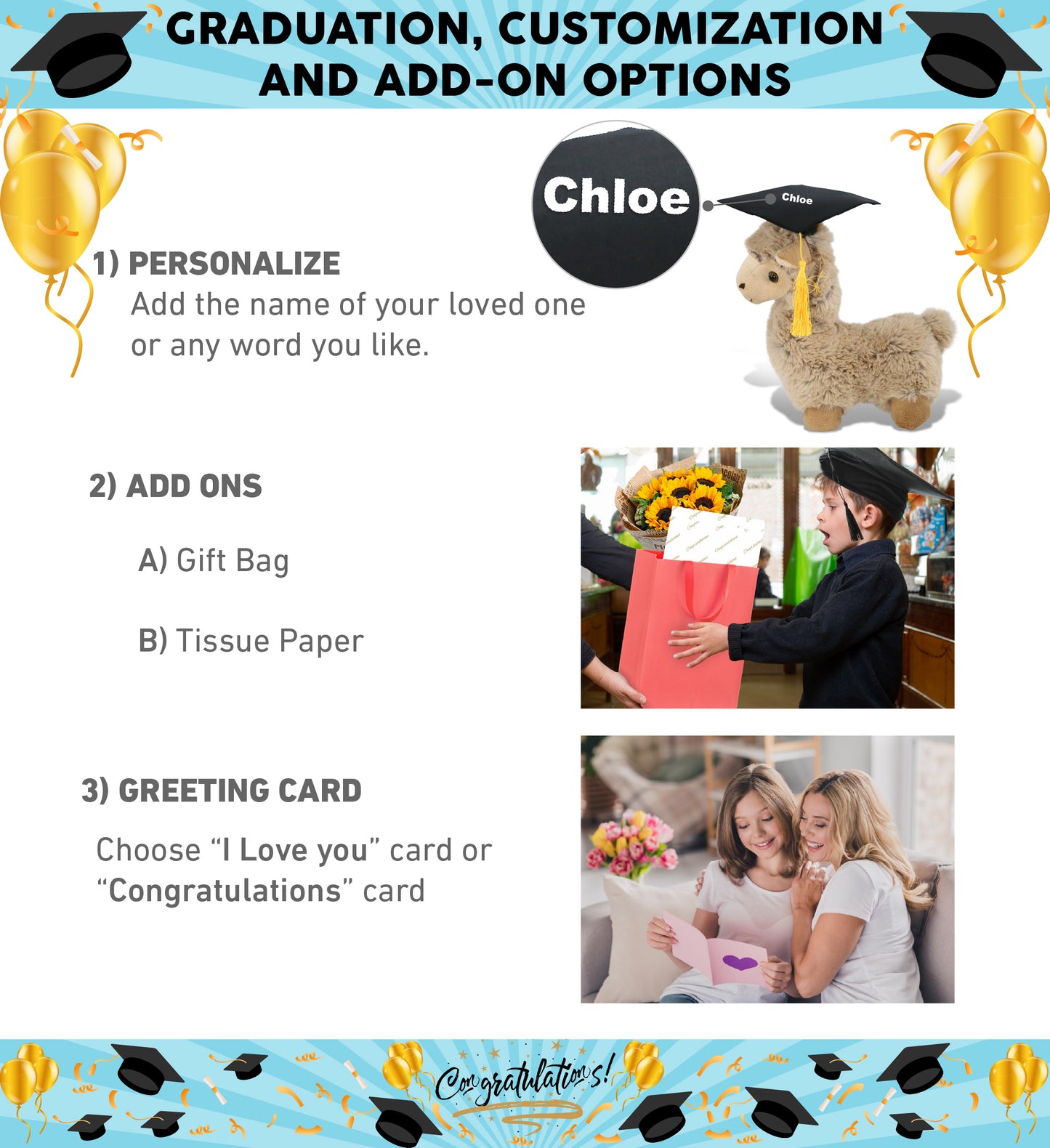 DolliBu Beige Llama Graduation Plush with Graduation Cap with Tassel, 11 Inches