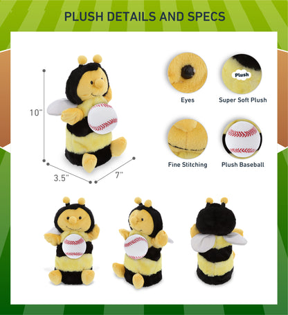 SUPER SOFT PLUSH HAND PUPPET - HONEYBEE WITH BASEBALL PLUSH