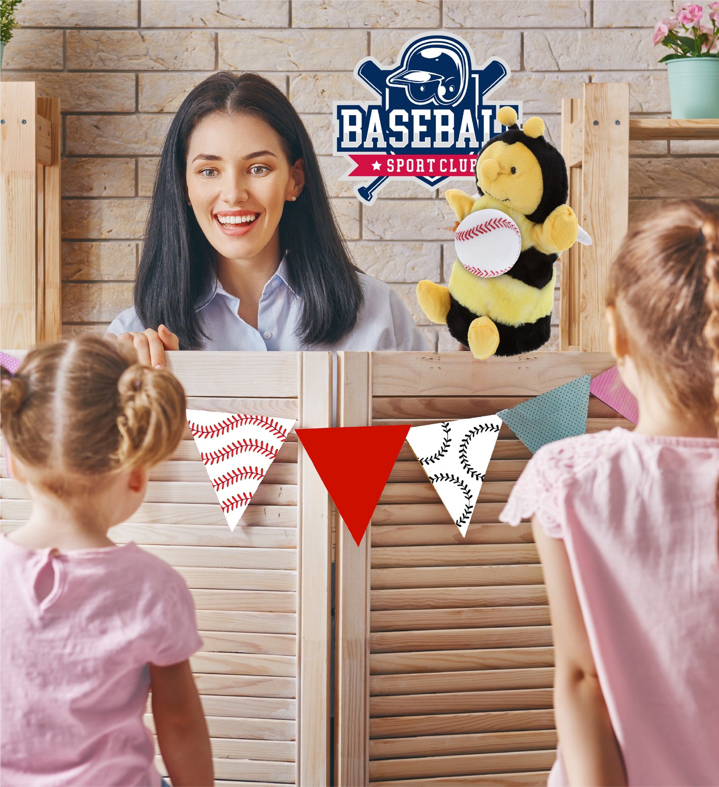 SUPER SOFT PLUSH HAND PUPPET - HONEYBEE WITH BASEBALL PLUSH
