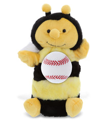 SUPER SOFT PLUSH HAND PUPPET - HONEYBEE WITH BASEBALL PLUSH