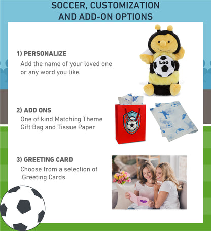 SUPER SOFT PLUSH HAND PUPPET - HONEYBEE WITH SOCCER PLUSH