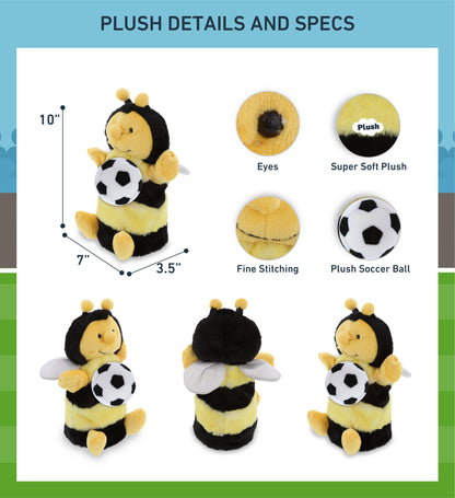 SUPER SOFT PLUSH HAND PUPPET - HONEYBEE WITH SOCCER PLUSH