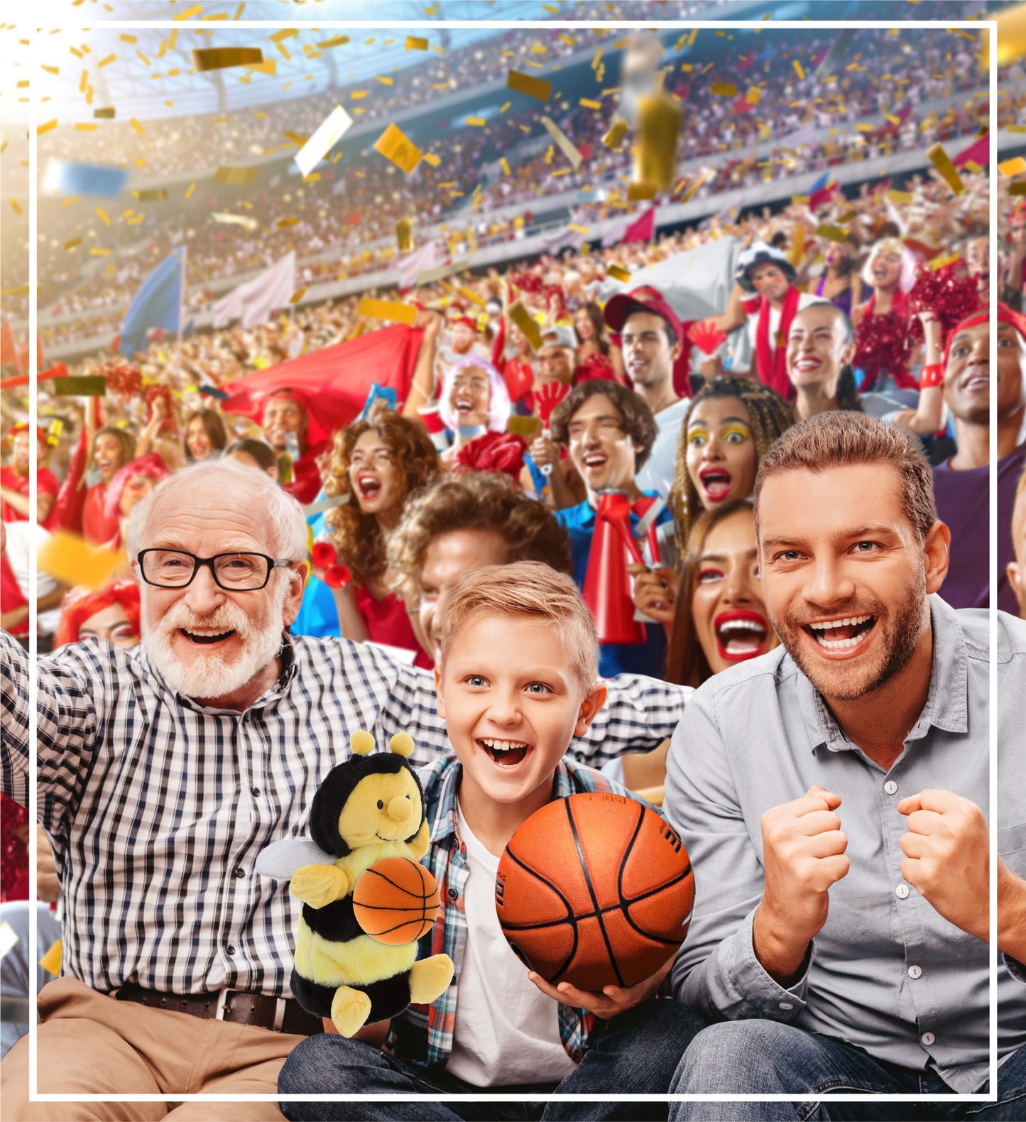 SUPER SOFT PLUSH HAND PUPPET - HONEYBEE WITH BASKETBALL PLUSH