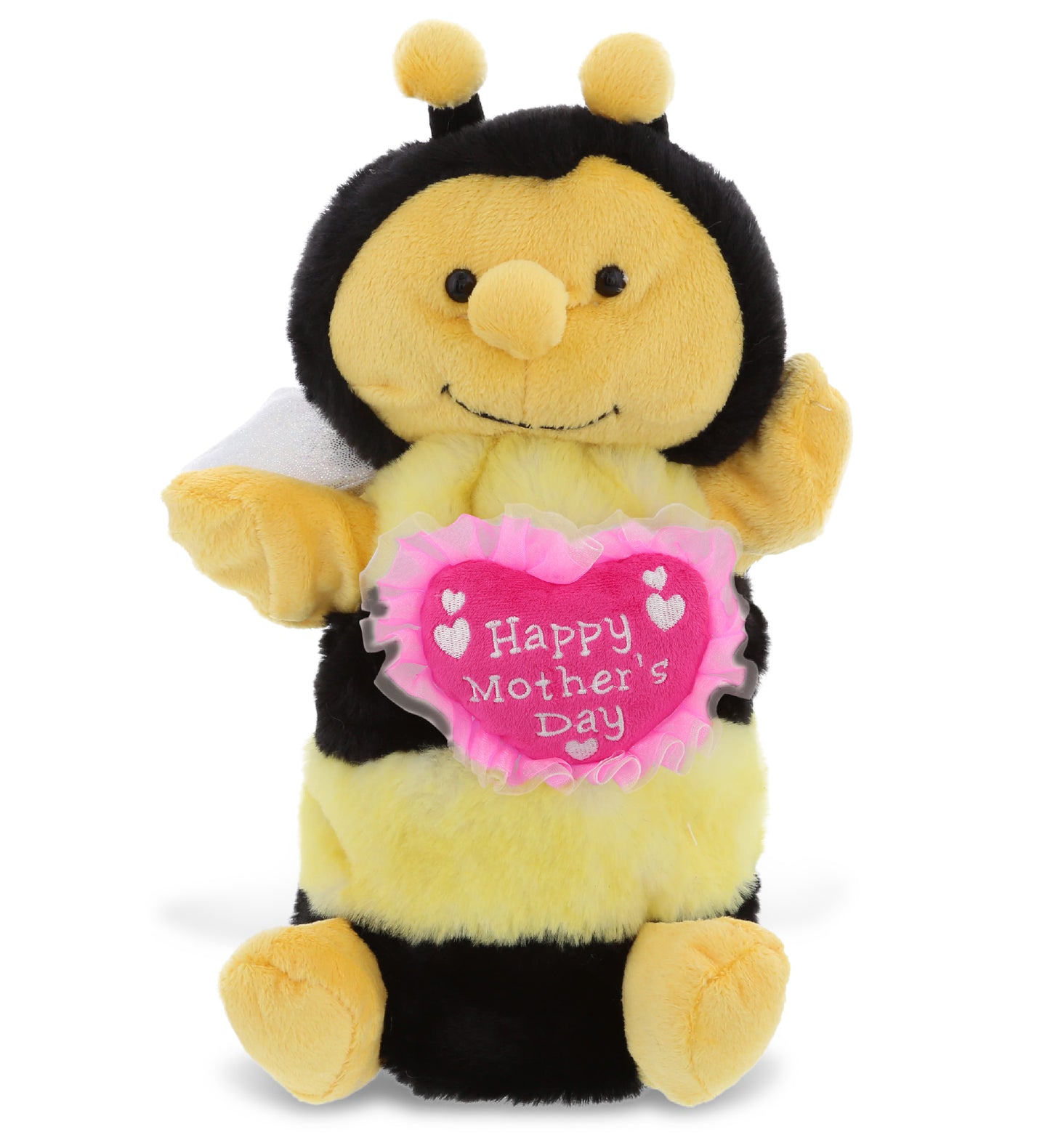 PLUSH MOTHERS DAY HEART - SUPER SOFT PLUSH HAND PUPPET - HONEYBEE