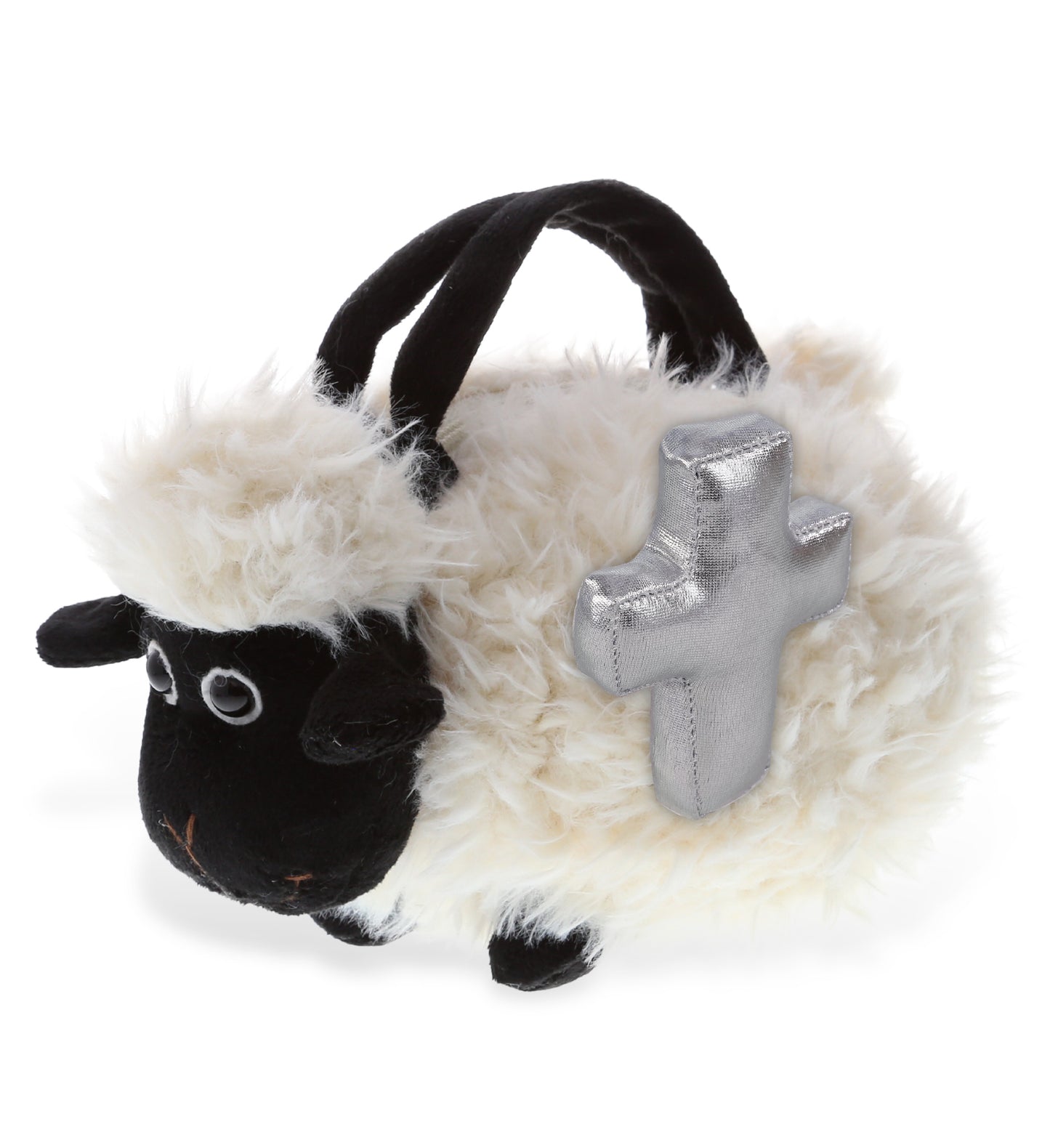 PLUSH CROSS - SUPER-SOFT PLUSH HAND BAG - BLACK NOSE SHEEP