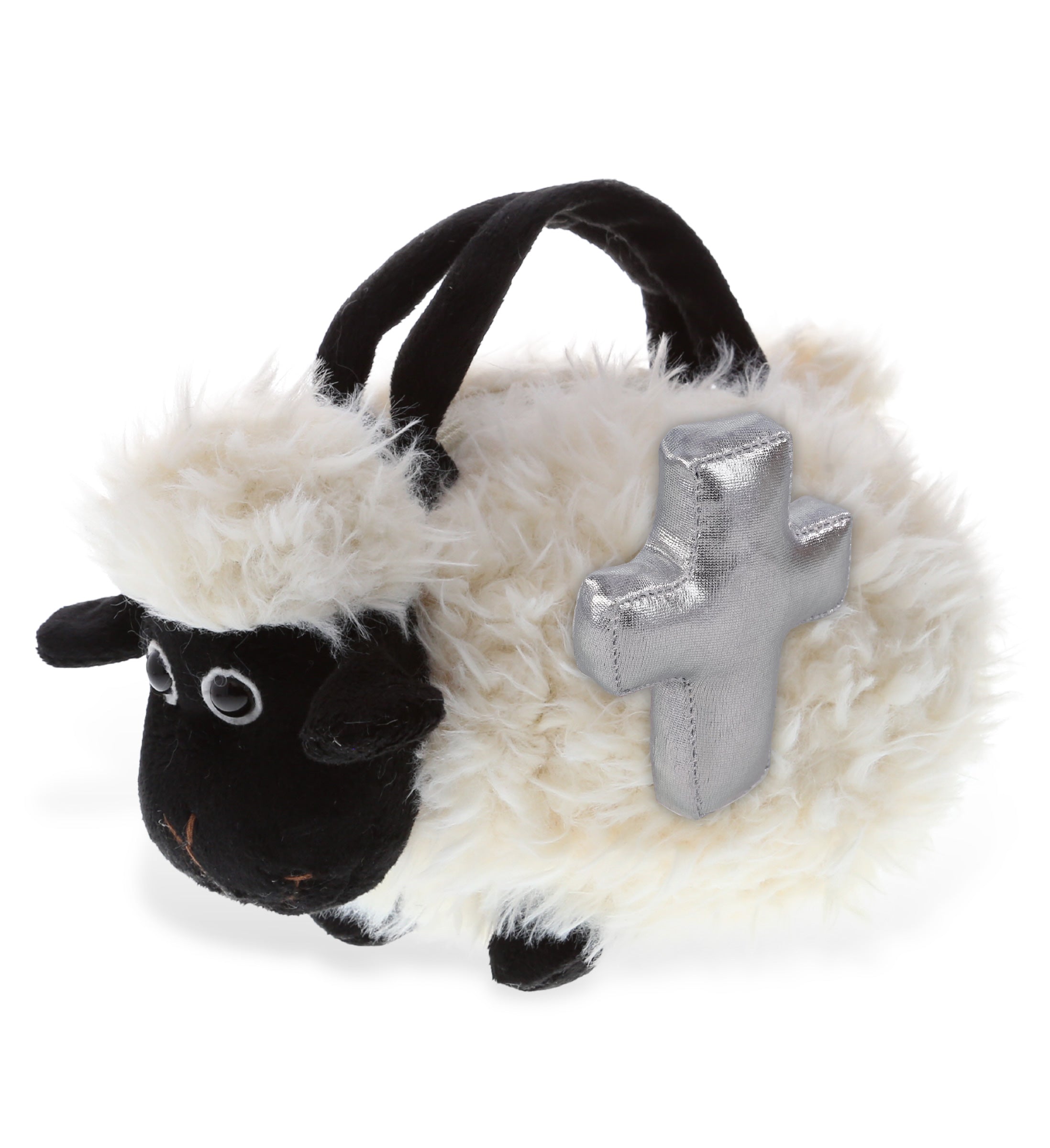 PLUSH CROSS - SUPER-SOFT PLUSH HAND BAG - BLACK NOSE SHEEP