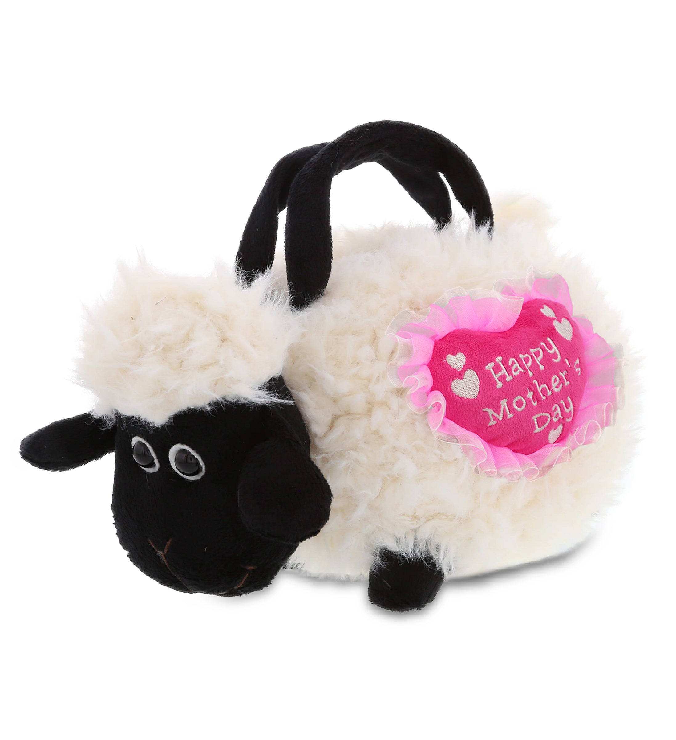 PLUSH MOTHERS DAY HEART - SUPER-SOFT PLUSH HAND BAG - BLACK NOSE SHEEP