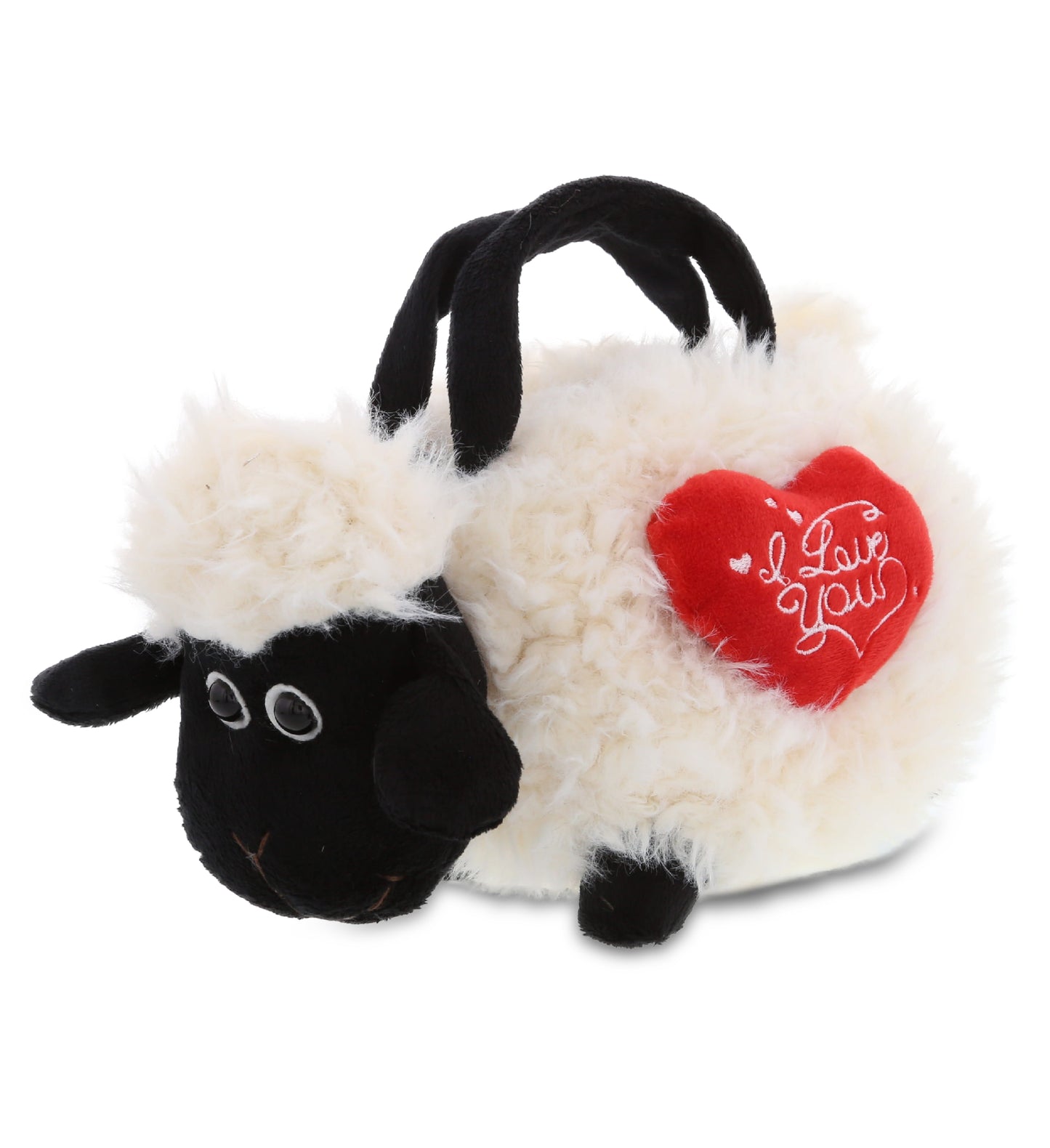 PLUSH I LOVE YOU RED HEART - SUPER-SOFT PLUSH HAND BAG - BLACK NOSE SHEEP