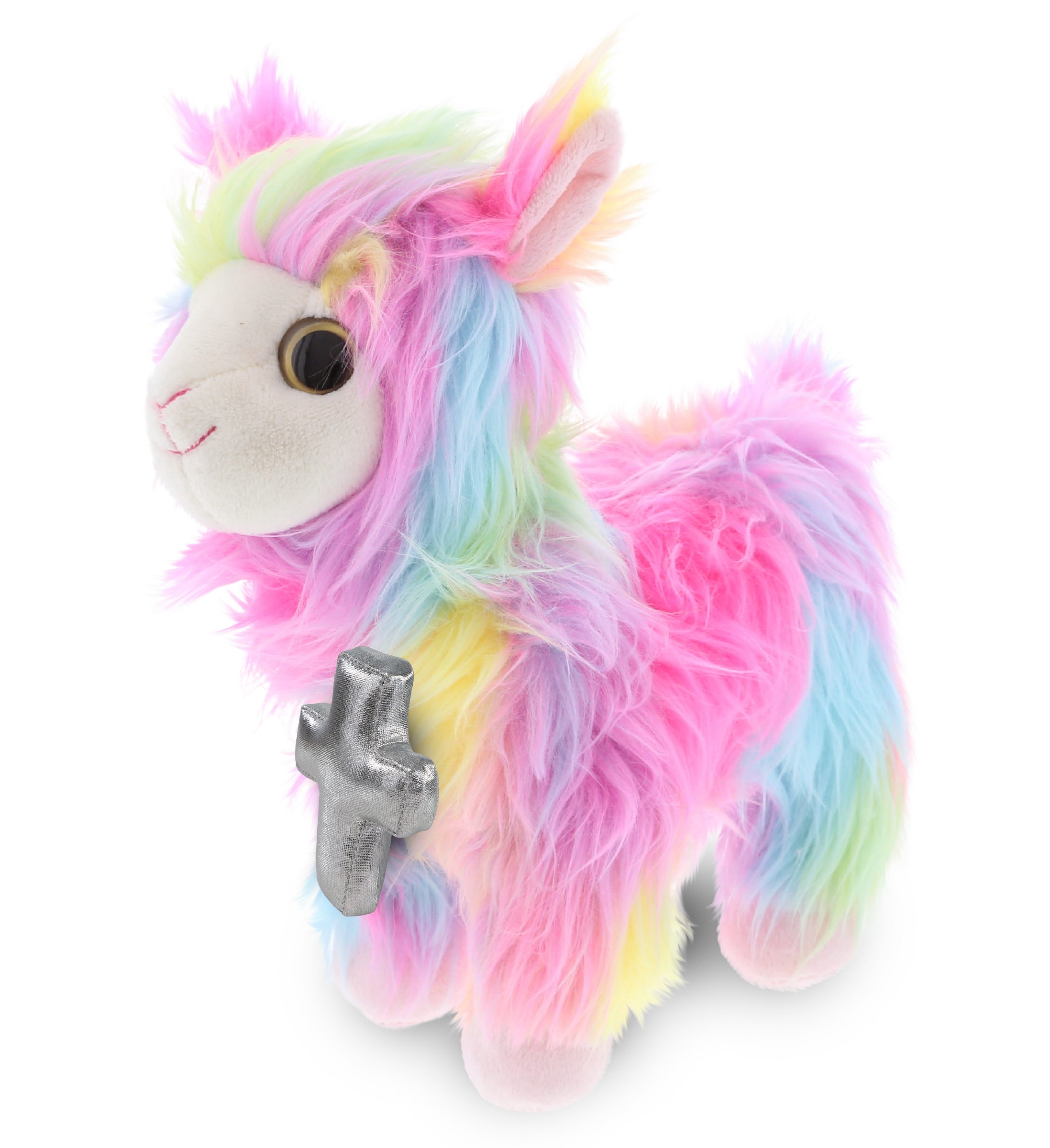 PLUSH CROSS - SUPER SOFT PLUSH - RAINBOW LLAMA