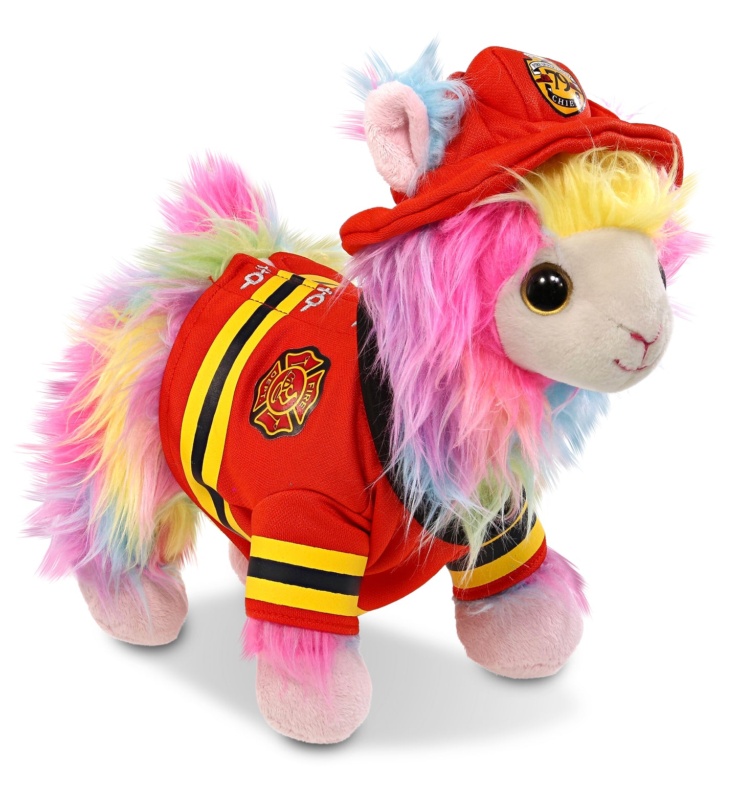 PLUSH FIREMAN - SUPER SOFT PLUSH - RAINBOW LLAMA