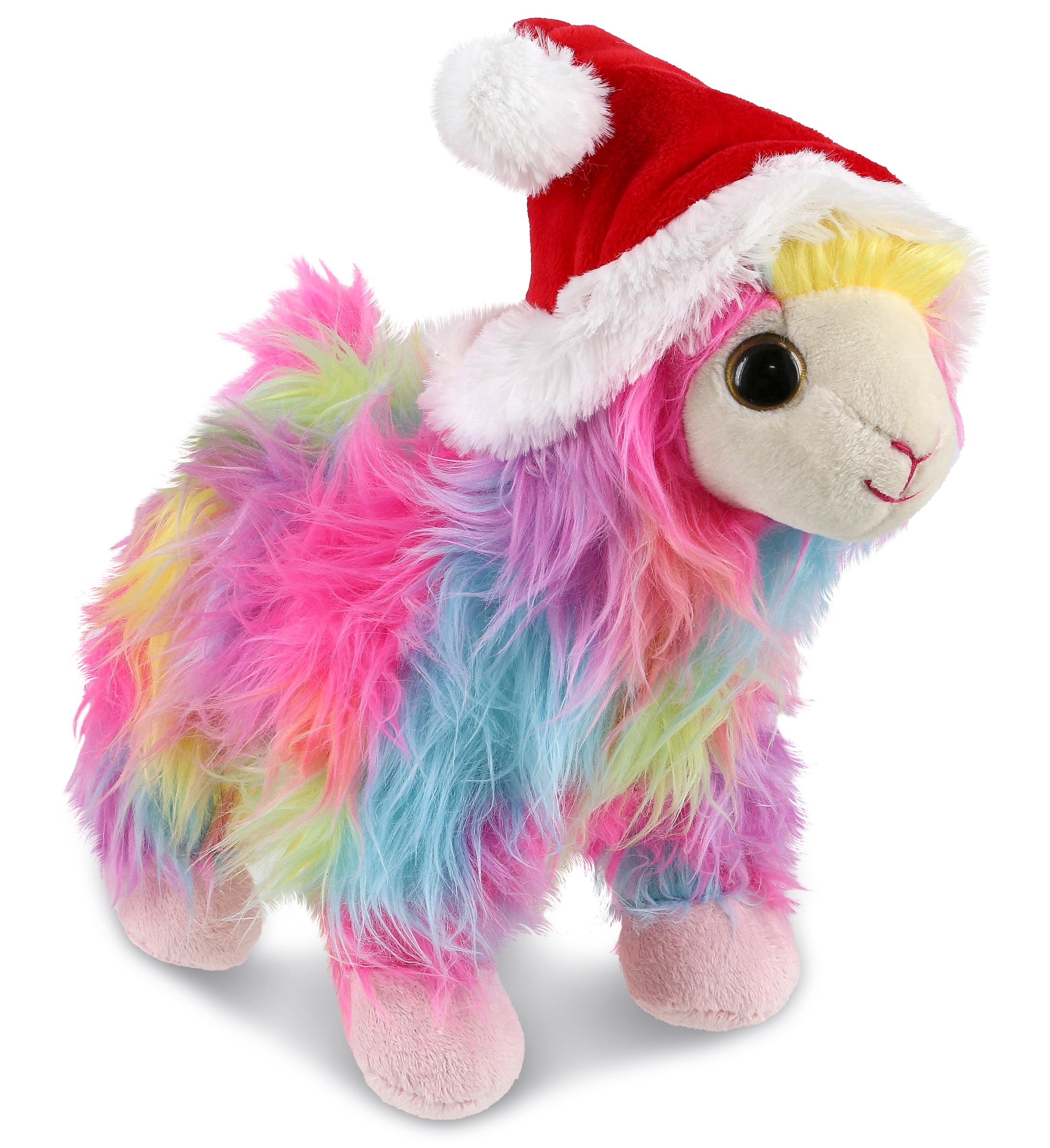 PLUSH SANTA - SUPER SOFT PLUSH - RAINBOW LLAMA