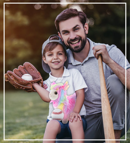 SUPER SOFT PLUSH - RAINBOW LLAMA WITH BASEBALL PLUSH