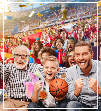 SUPER SOFT PLUSH - RAINBOW LLAMA WITH BASKETBALL PLUSH