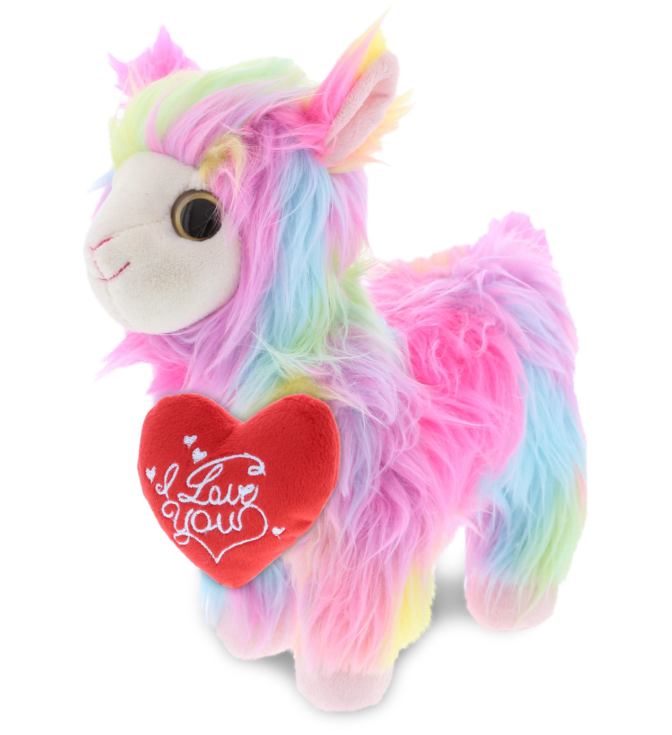PLUSH I LOVE YOU RED HEART - SUPER SOFT PLUSH - RAINBOW LLAMA