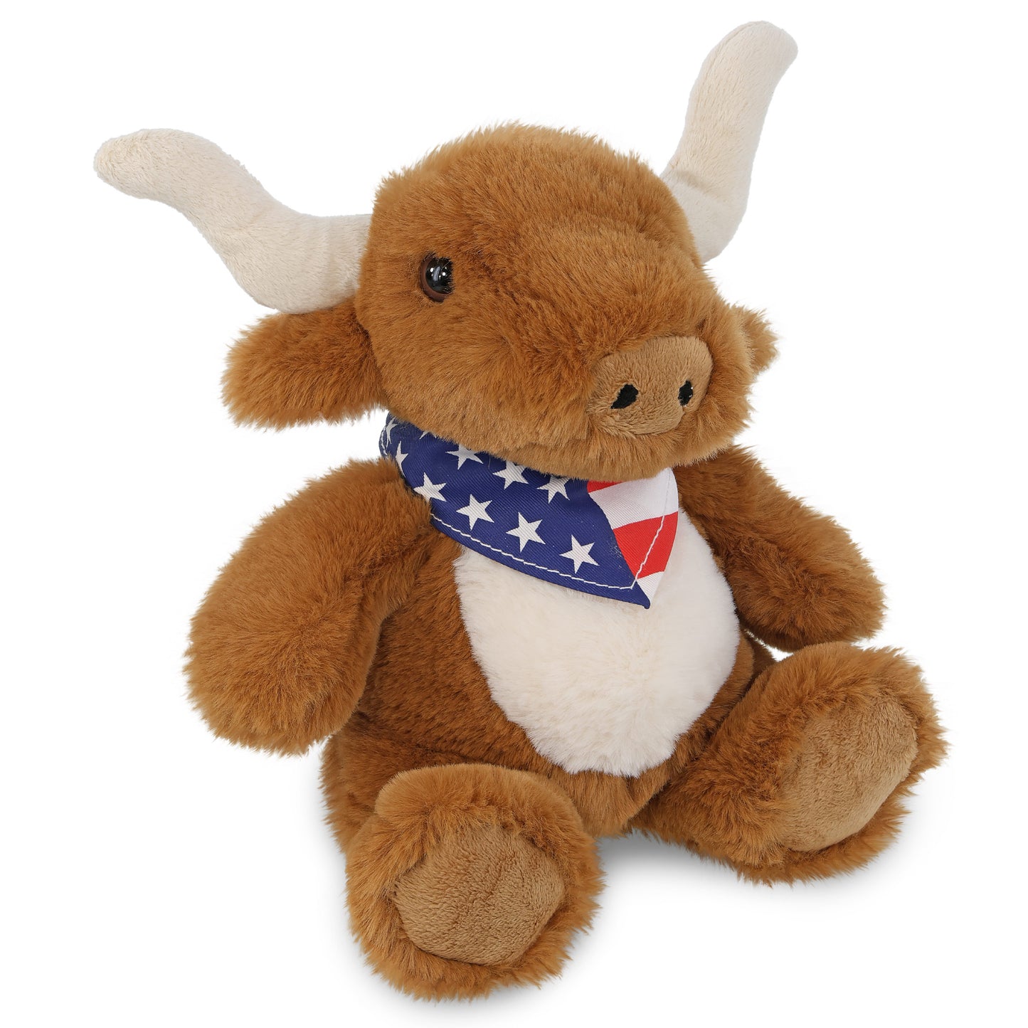 SUPER SOFT PLUSH - TEXAS LONGHORN WITH USA BANDANA
