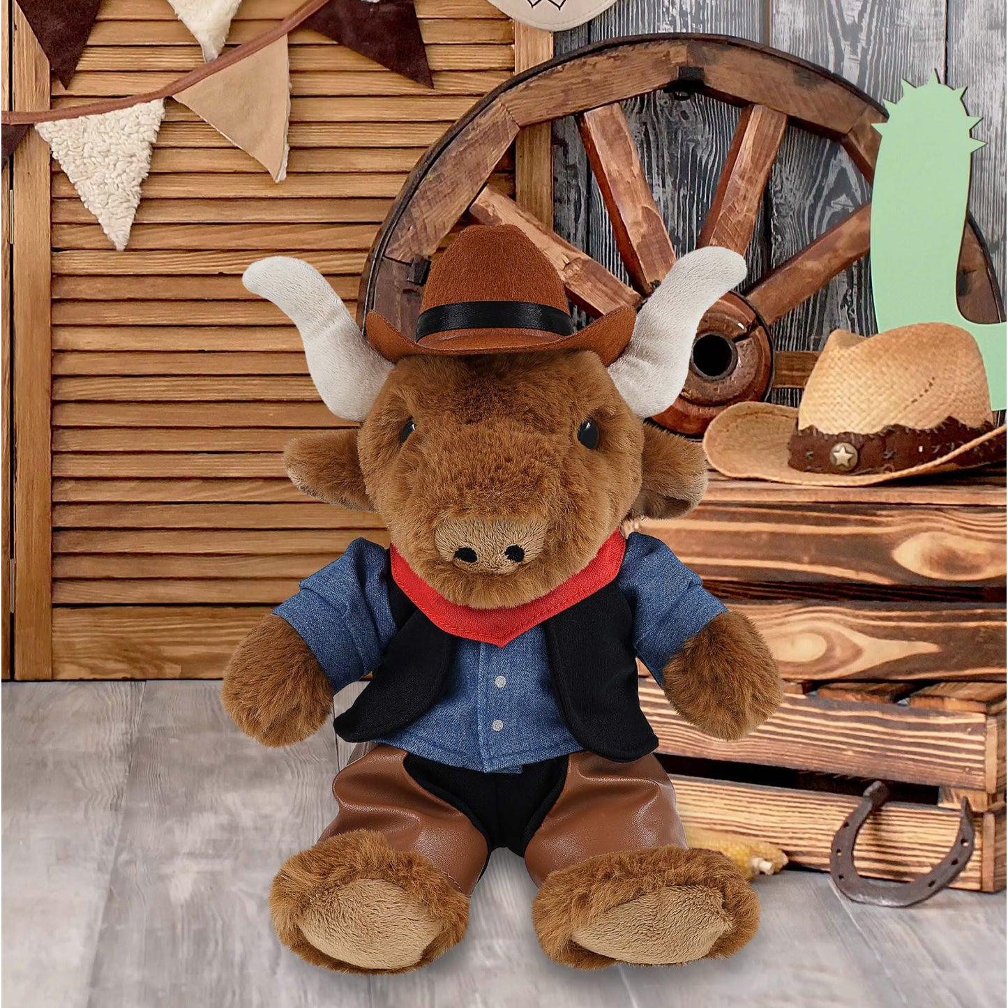 SUPER SOFT PLUSH - TEXAS LONGHORN COWBOY DRESS UP