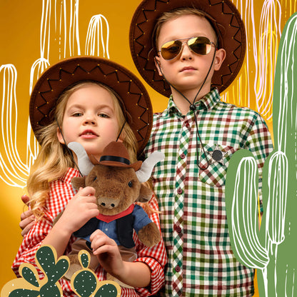 SUPER SOFT PLUSH - TEXAS LONGHORN COWBOY DRESS UP