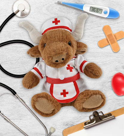 SUPER SOFT PLUSH - TEXAS LONGHORN With NURSE Dress-Up