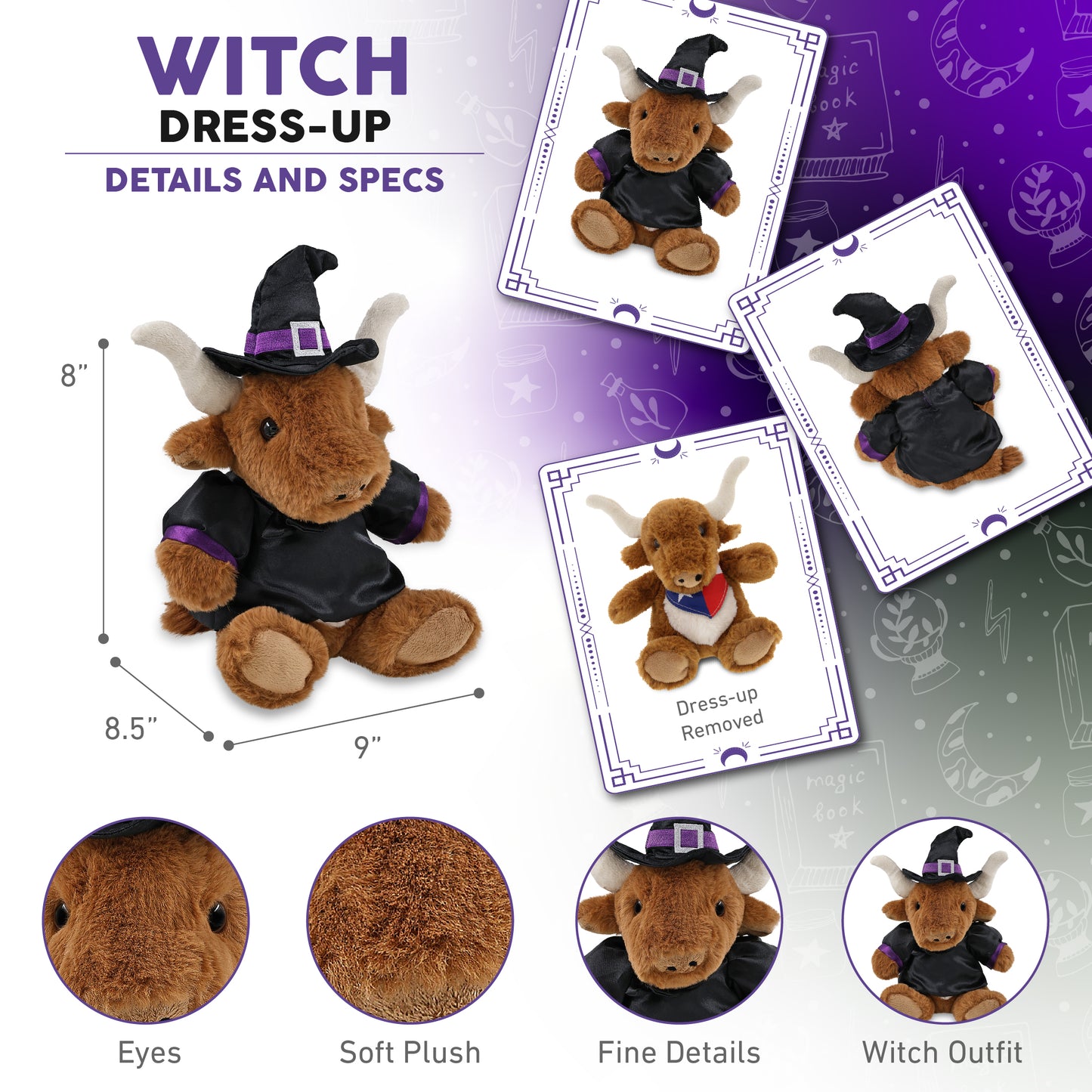 SUPER SOFT PLUSH - TEXAS LONGHORN WITCH