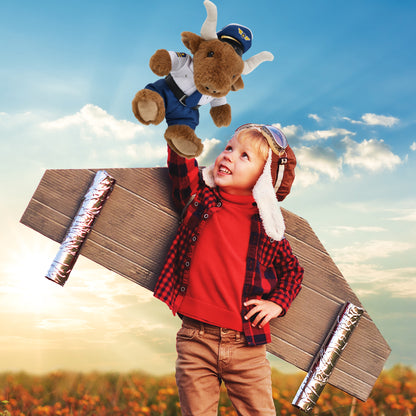 SUPER SOFT PLUSH - TEXAS LONGHORN WITH PILOT DRESS UP