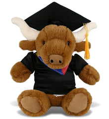 DolliBu Texas Longhorn Graduation Plush with Gown and Cap with Tassel - 9 Inch