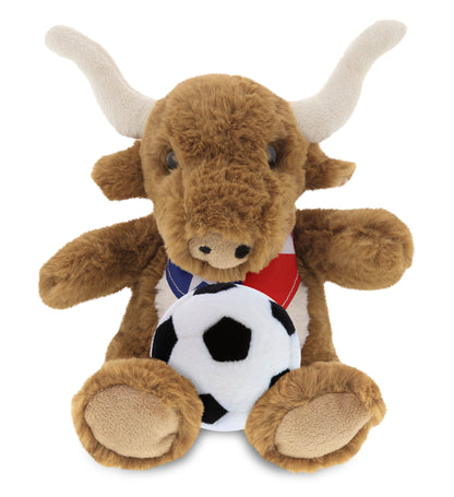 SUPER SOFT PLUSH - TEXAS LONGHORN WITH SOCCER PLUSH