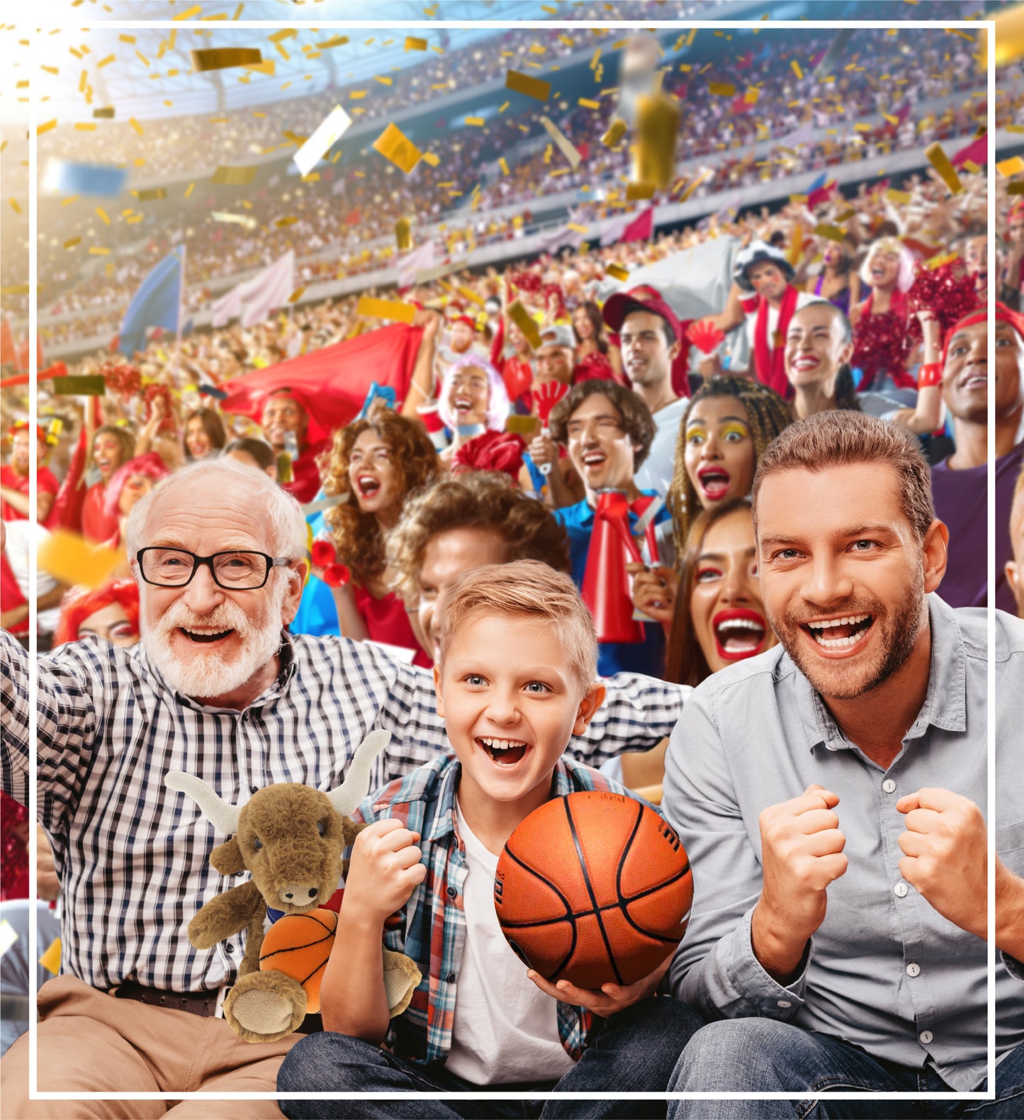 SUPER SOFT PLUSH - TEXAS LONGHORN WITH BASKETBALL PLUSH