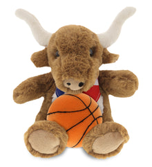SUPER SOFT PLUSH - TEXAS LONGHORN WITH BASKETBALL PLUSH