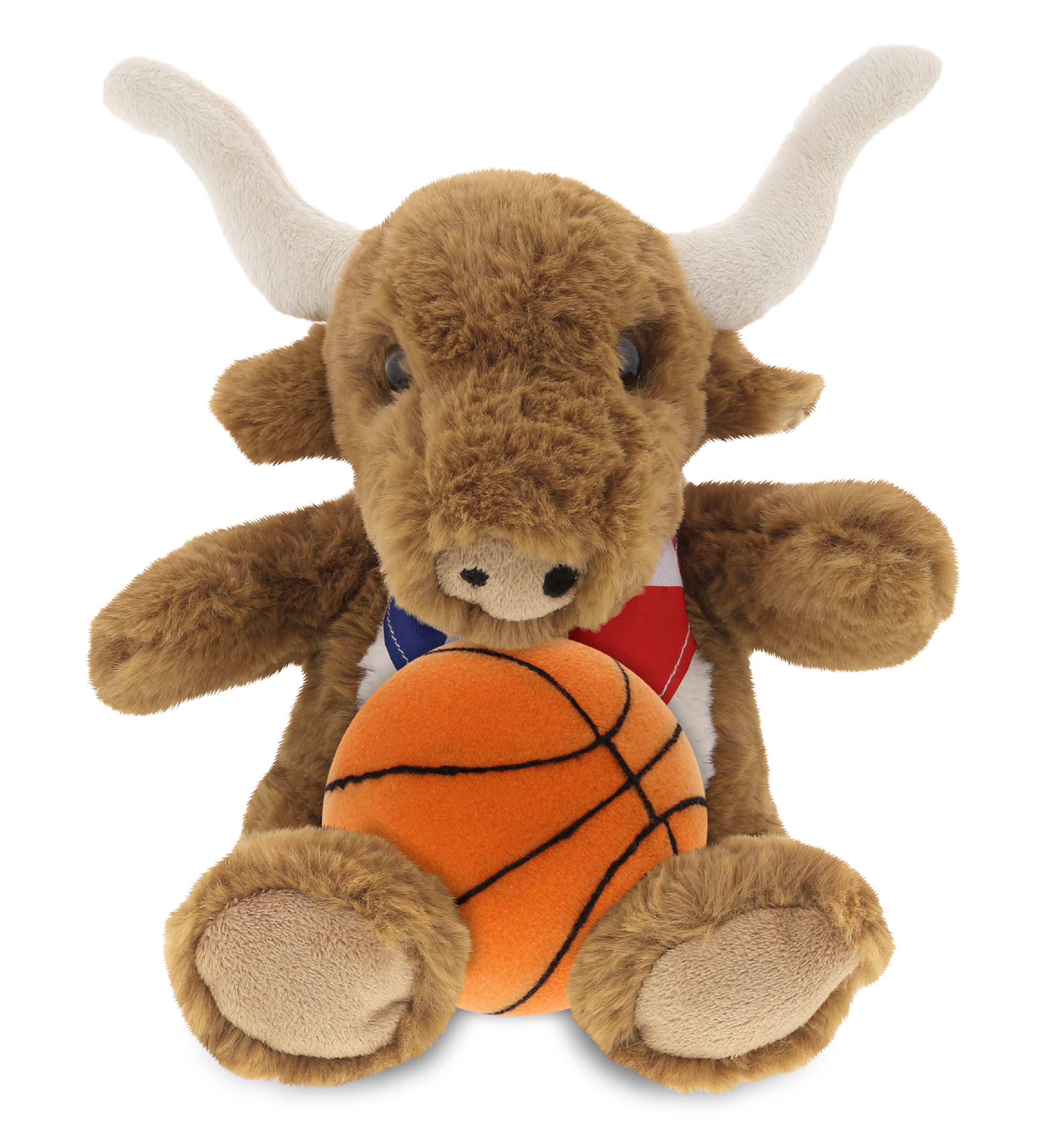 SUPER SOFT PLUSH - TEXAS LONGHORN WITH BASKETBALL PLUSH
