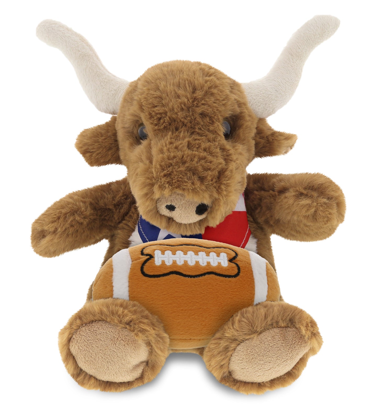 SUPER SOFT PLUSH - TEXAS LONGHORN WITH FOOTBALL PLUSH