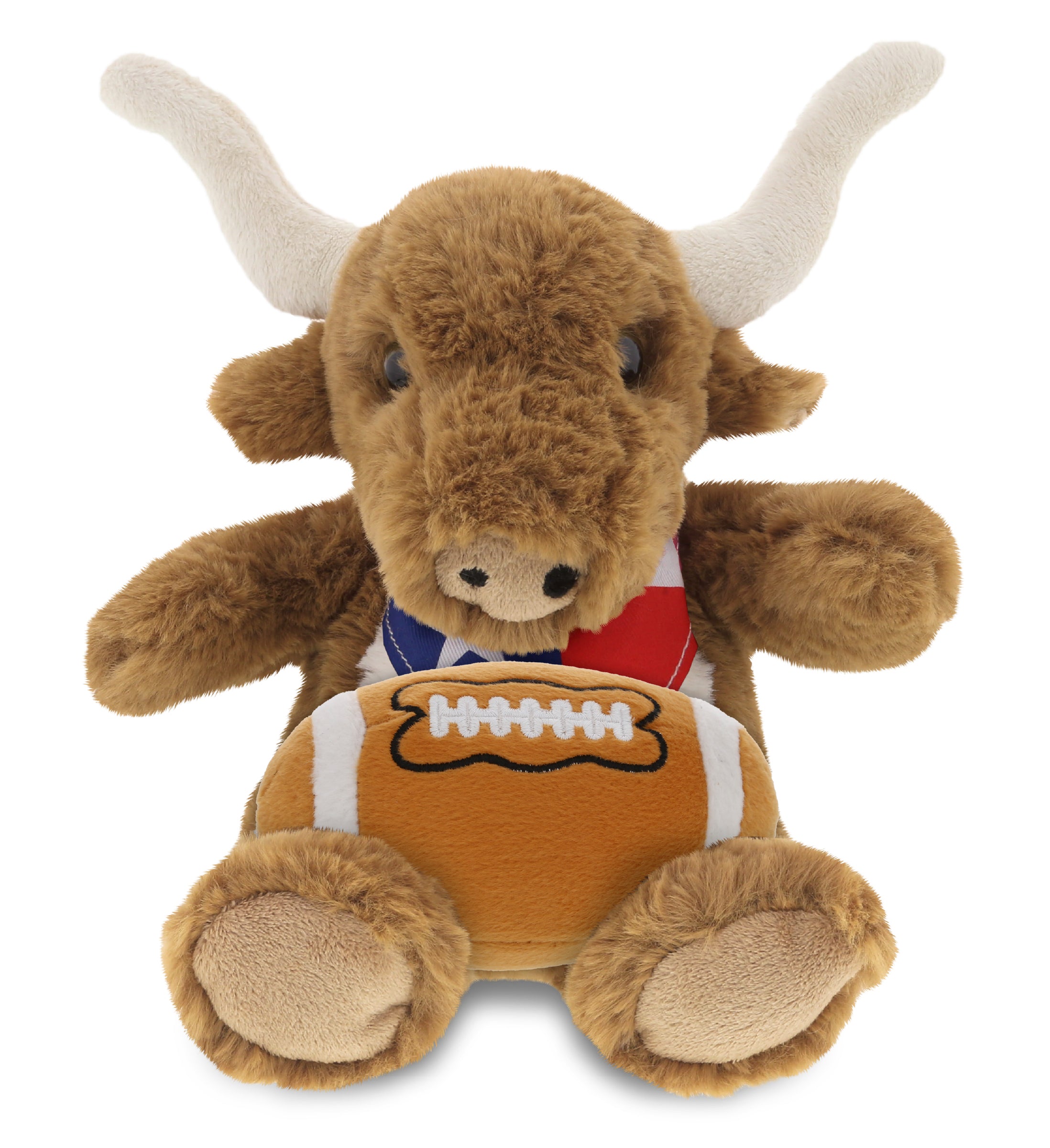 SUPER SOFT PLUSH - TEXAS LONGHORN WITH FOOTBALL PLUSH