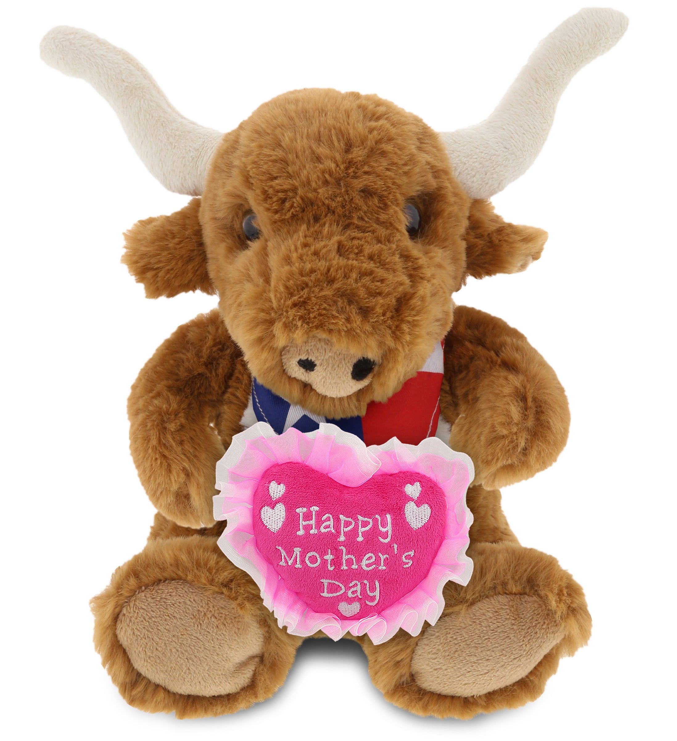 PLUSH MOTHERS DAY HEART - SUPER SOFT PLUSH - TEXAS LONGHORN