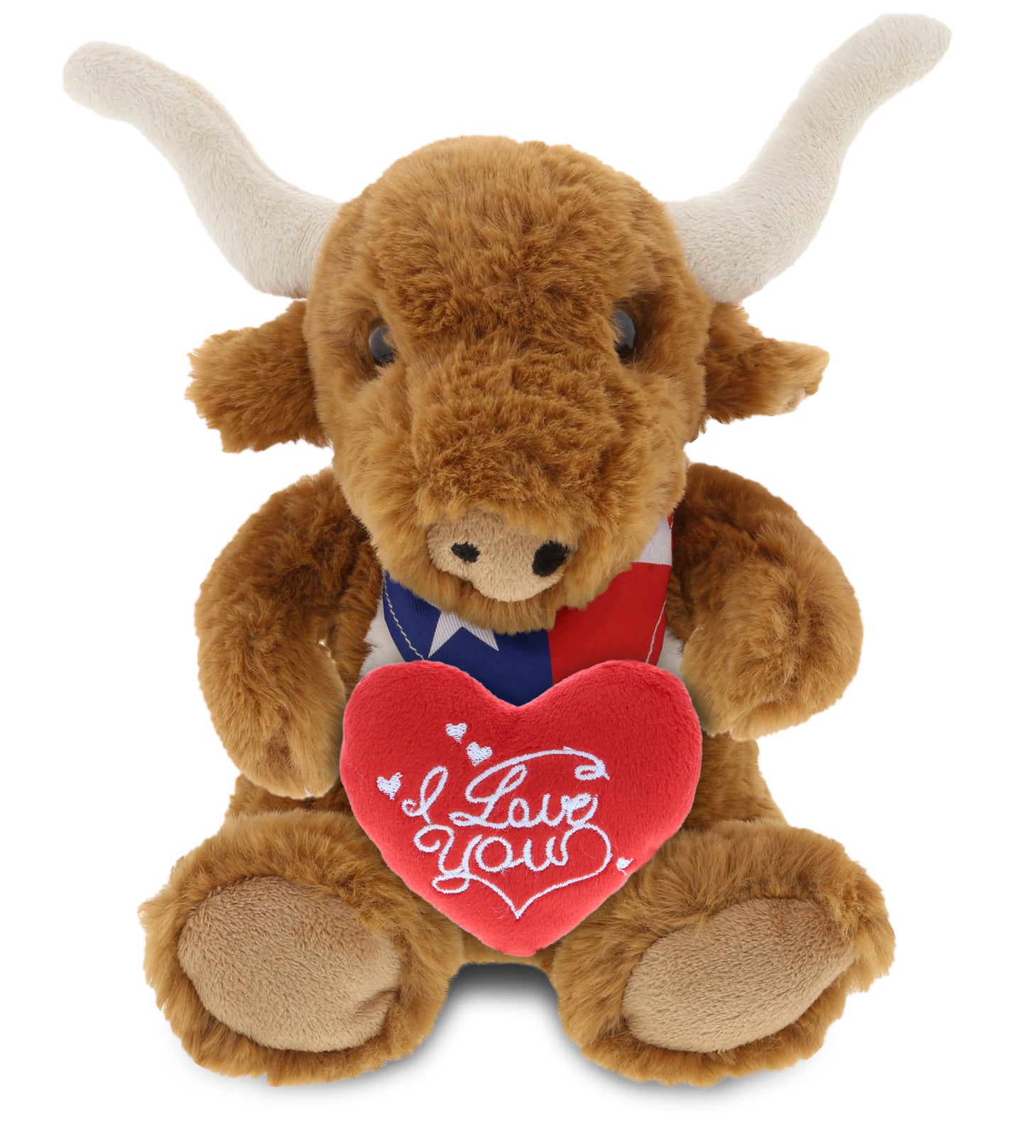 PLUSH I LOVE YOU RED HEART - SUPER SOFT PLUSH - TEXAS LONGHORN