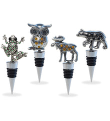 Wine Stopper - Black Bear, Moose, Owl, Frog - Set of 4