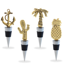 Wine Stopper - Cactus, Pineapple, Palm Tree, Anchor - Set of 4
