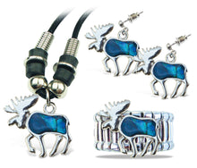 Necklace and Earrings and Ring - Aqua Moose - Set of 3