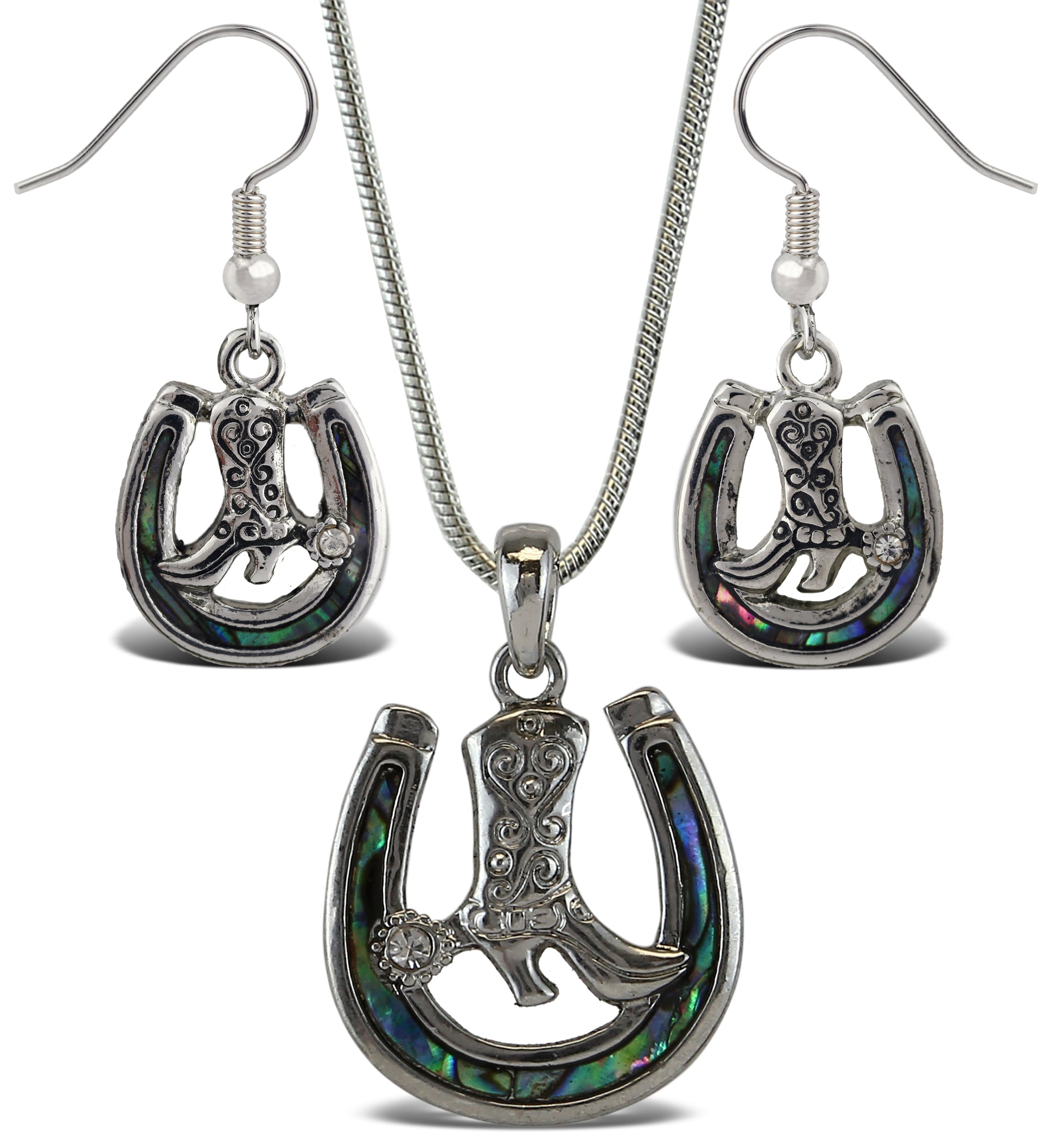 Necklace and Earrings - Horseshoe - Set of 2
