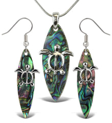 Necklace & Earrings -Surfboard - Set of 2