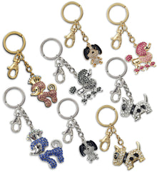 Keychains -Dogs Gold and Silver Keychains - Set of 8