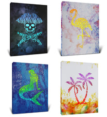Flamingo, Mermaid, Palm Tree, Pirate Light Up  -Set of 4