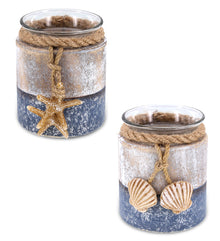 Sea Starfish - Seashell Candle Holders - Set of 2