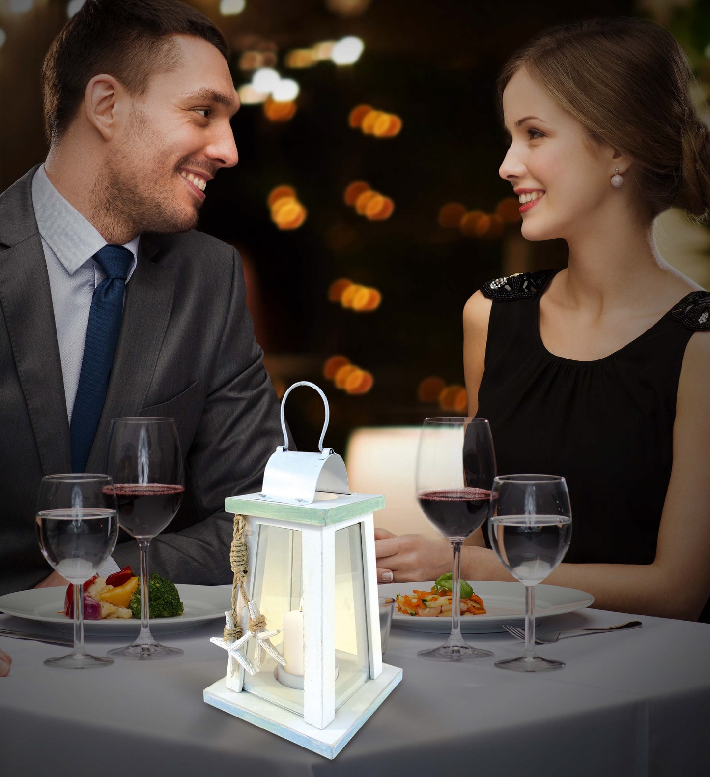 Nautical - Pillar Candle Holder, Lighthouse, and Lantern, Decorative Beach Style Table - Set of 3