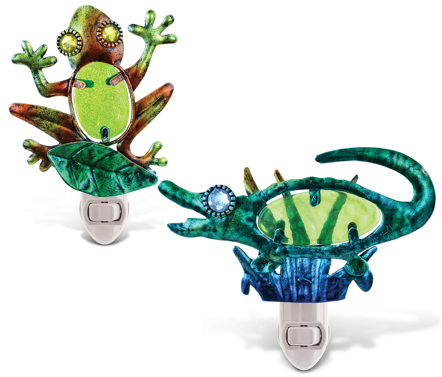  Night Light Frog and Alligator - Set of 2