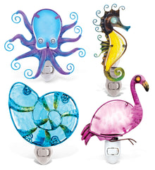 Seahorse, Seashell, Flamingo, and Octopus : Night Light - Set of 4